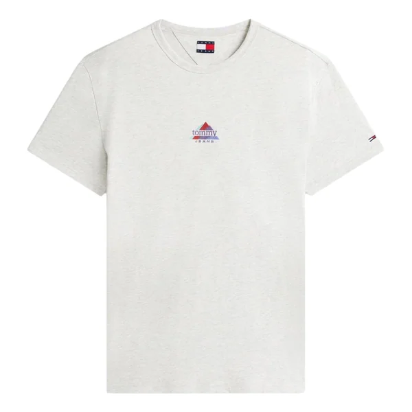Tommy Jeans Mountain Logo Embroidery Jersey T-Shirt - Grey - S