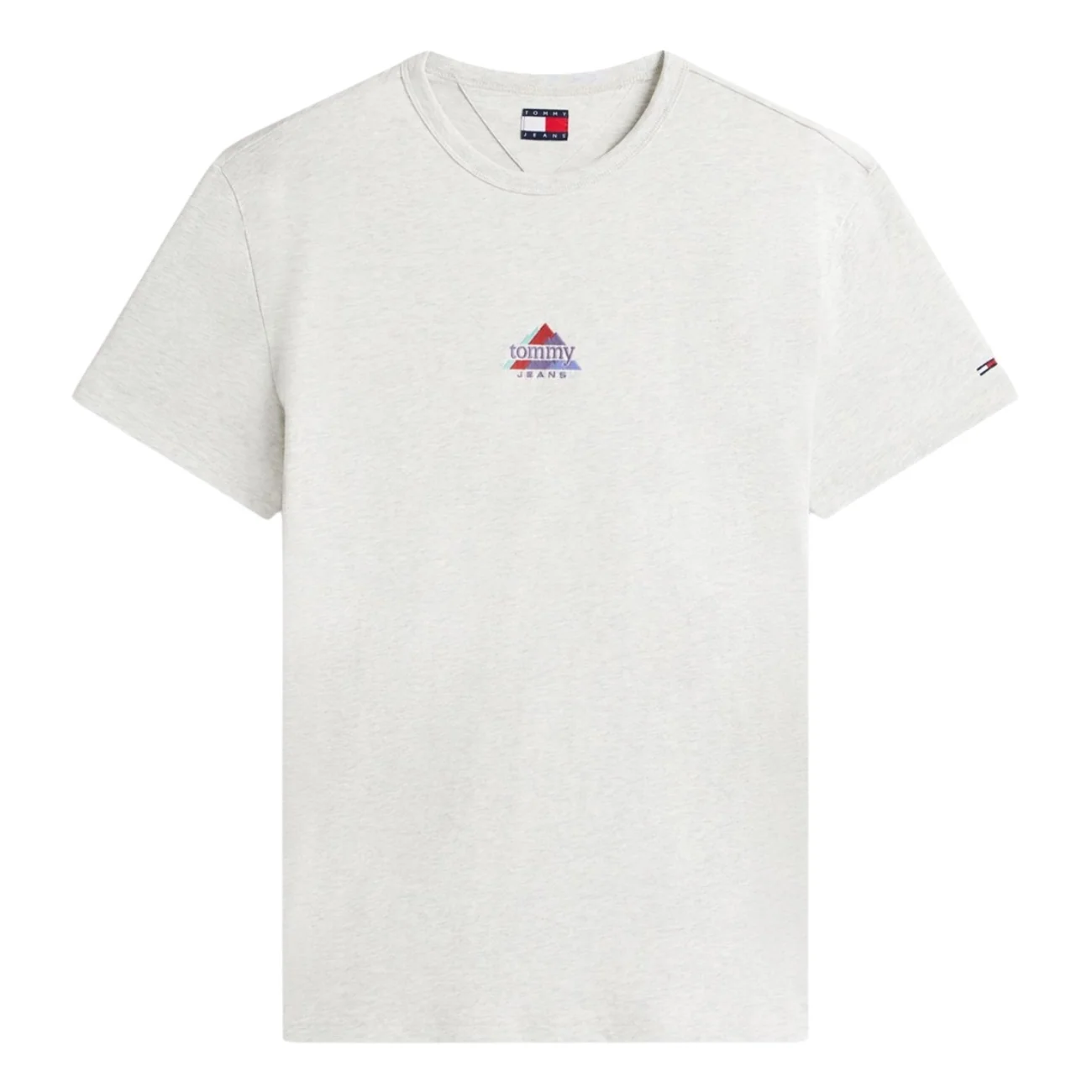 Tommy Jeans Mountain Logo Embroidery Jersey T-Shirt - Grey - S