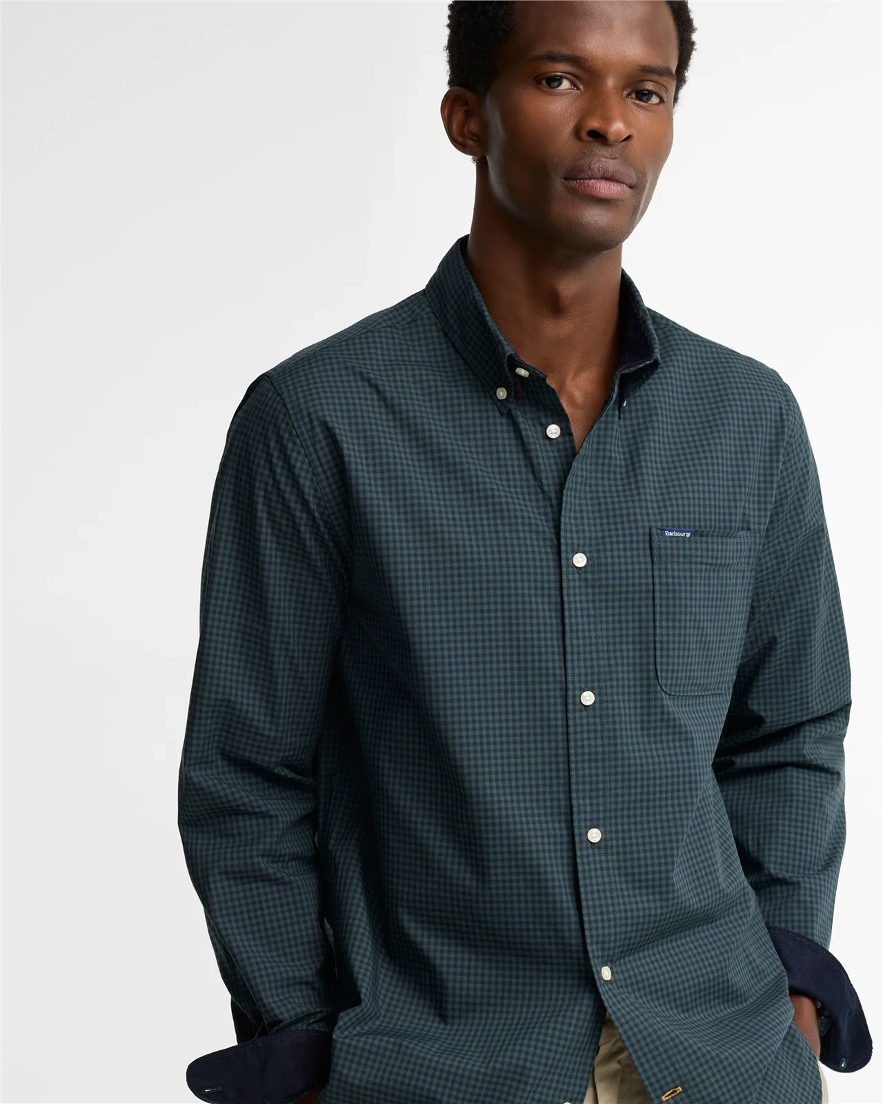 Barbour Harbourwall Tailored Gingham Shirt - Green - M