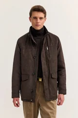 Bugatti Suede Water-Repellent Jacket - Brown - 44R