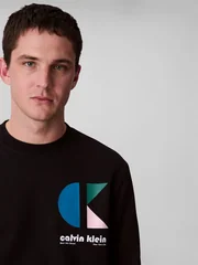 Calvin Klein Jeans Bauhaus Graphic Logo Sweatshirt - Black - XS