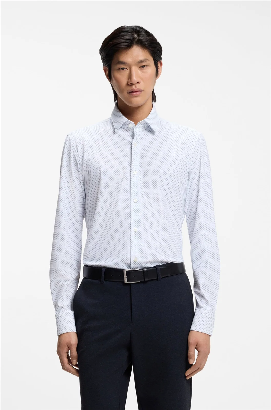 Boss P-Hank-S-Slim-fit Printed Stretch Jersey Shirt - White - 16