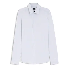 Boss P-Hank-S-Slim-fit Printed Stretch Jersey Shirt - White - 16
