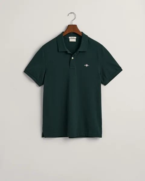 Gant Regular Shield Pique Polo Shirt - Green - 2XL
