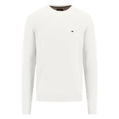 Fynch Hatton Fine Cotton Crew Neck Sweater - White - XL