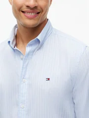 Tommy Hilfiger Flex Hairline Poplin Flex Shirt - Blue - L