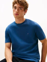 Tommy Hilfiger Flag Embroidery Crew Neck T-Shirt - Blue - XS
