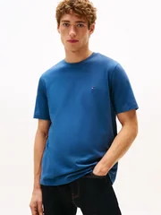 Tommy Hilfiger Flag Embroidery Crew Neck T-Shirt - Blue - XS