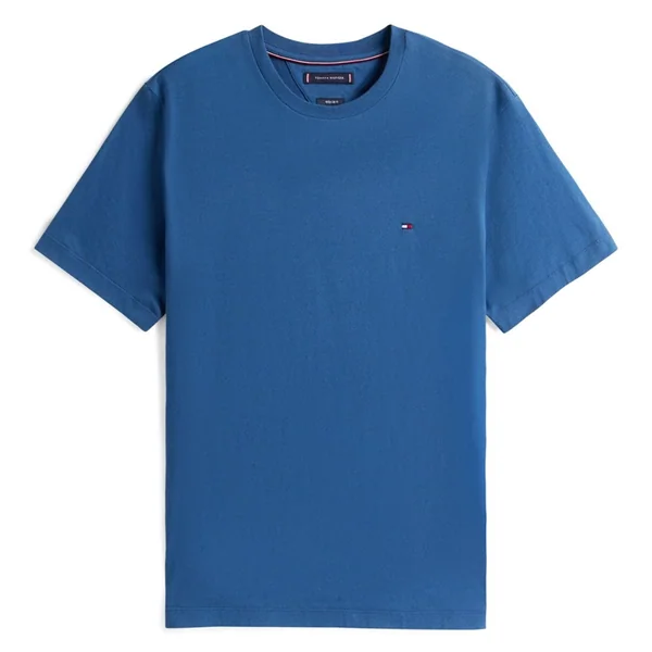 Tommy Hilfiger Flag Embroidery Crew Neck T-Shirt - Blue - XS
