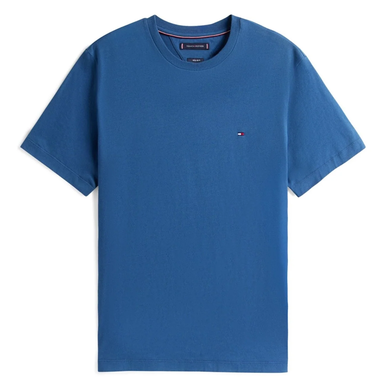 Tommy Hilfiger Flag Embroidery Crew Neck T-Shirt - Blue - XS