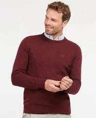 Barbour Essential Tisbury Crew Neck Sweater - Wine - L