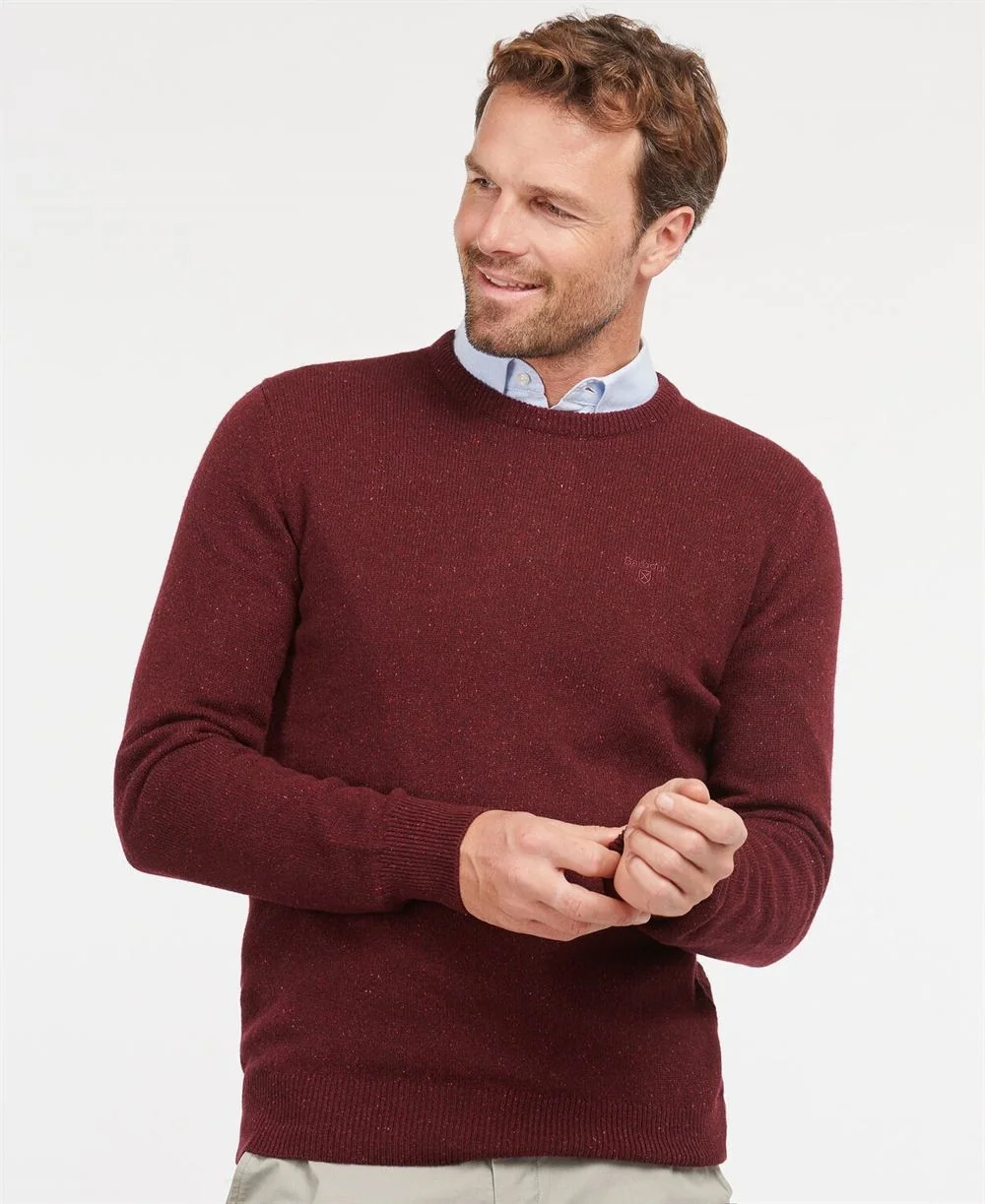 Barbour Essential Tisbury Crew Neck Sweater - Wine - L