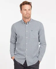 Barbour Padshaw Tailored Gingham Check Shirt - Green - L