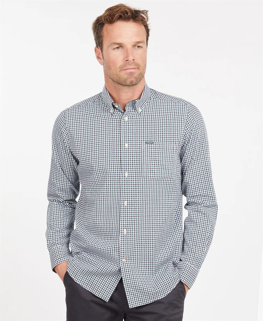 Barbour Padshaw Tailored Gingham Check Shirt - Green - L