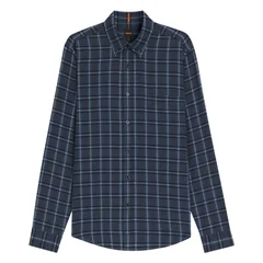 Boss Rickert_M Cotton Flannel Shirt - Navy - XL