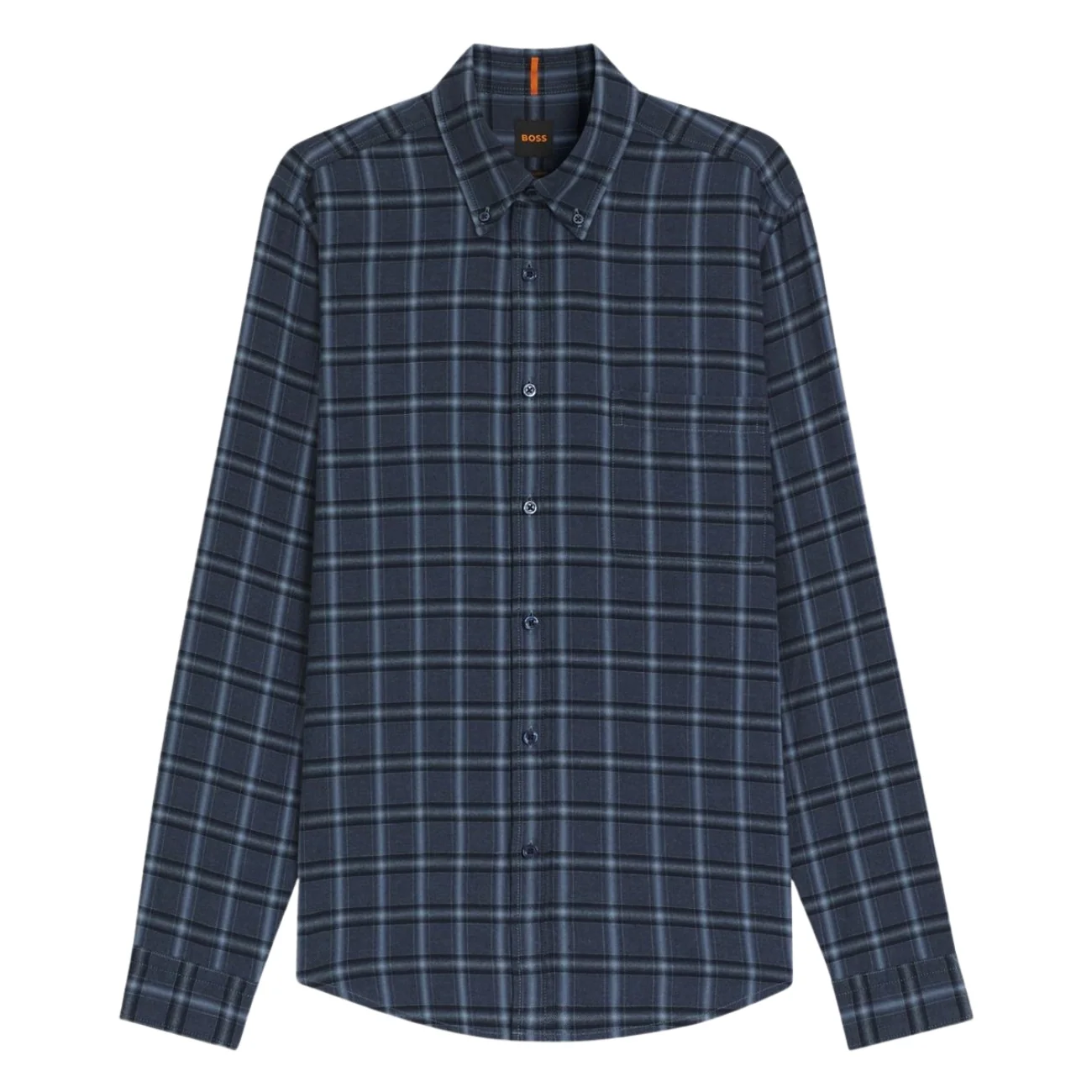 Boss Rickert_M Cotton Flannel Shirt - Navy - XL