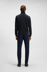 Boss Zetrust Cotton-Terry Half Zip Sweatshirt - Blue - XL