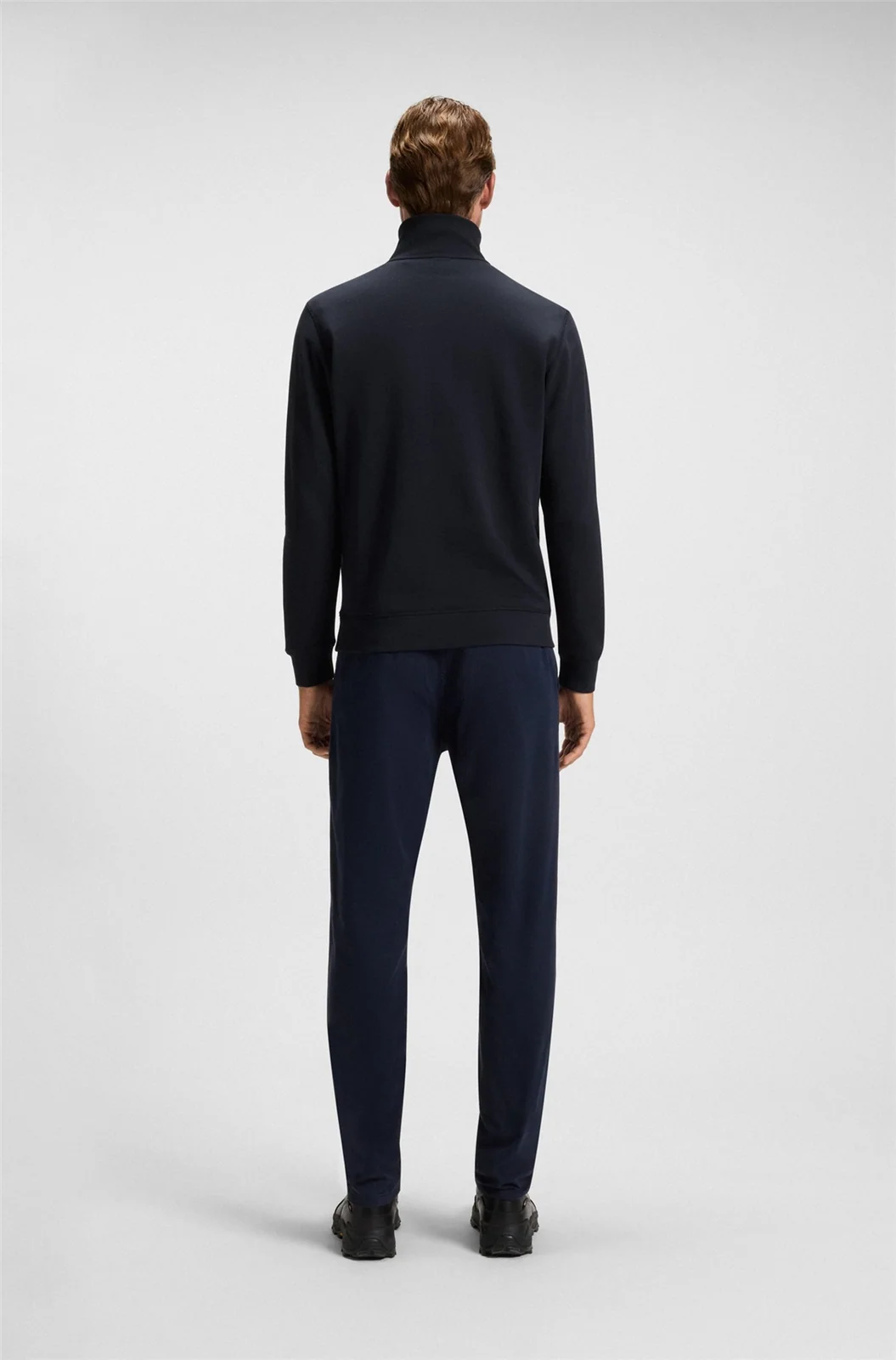 Boss Zetrust Cotton-Terry Half Zip Sweatshirt - Blue - XL