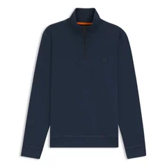 Boss Zetrust Cotton-Terry Half Zip Sweatshirt - Blue - XL