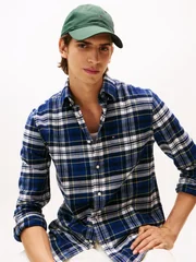 Tommy Hilfiger Hero Tartan Check Flannel Shirt - Navy - 2XL