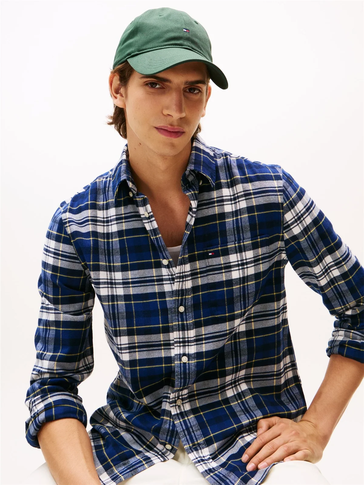 Tommy Hilfiger Hero Tartan Check Flannel Shirt - Navy - 2XL