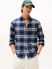 Tommy Hilfiger Hero Tartan Check Flannel Shirt - Navy - 2XL