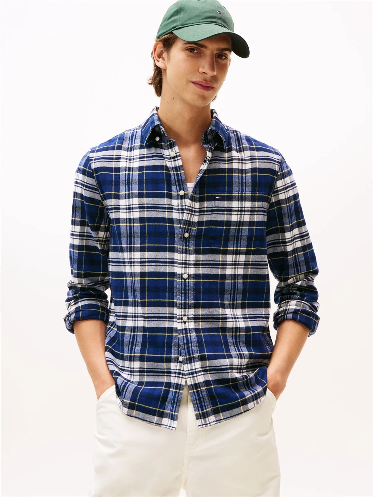 Tommy Hilfiger Hero Tartan Check Flannel Shirt - Navy - 2XL