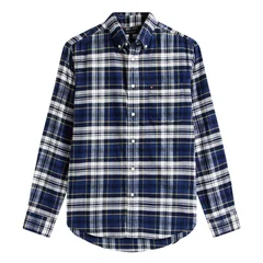 Tommy Hilfiger Hero Tartan Check Flannel Shirt - Navy - 2XL