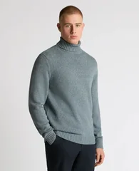 Remus Uomo Roll Neck Sweater - Blue - 2XL