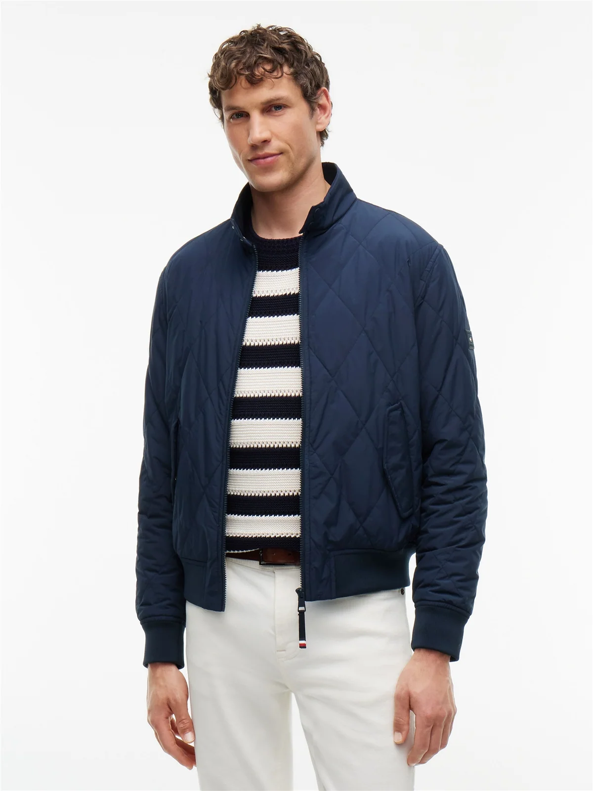 Tommy Hilfiger Water Repellent Packable Quilted Harrington Jacket - Navy - M