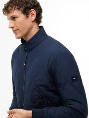 Tommy Hilfiger Water Repellent Packable Quilted Harrington Jacket - Navy - M