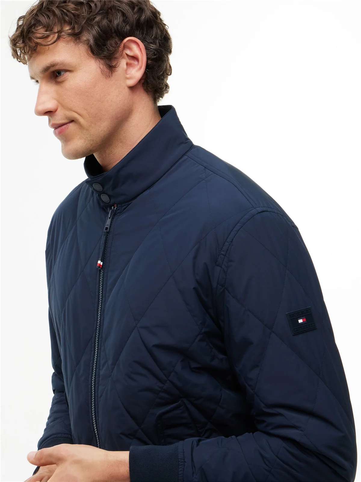 Tommy Hilfiger Water Repellent Packable Quilted Harrington Jacket - Navy - M