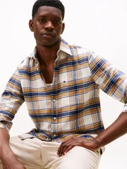 Tommy Hilfiger Hero Flannel Tartan Shirt - Beige - 2XL