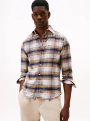 Tommy Hilfiger Hero Flannel Tartan Shirt - Beige - 2XL