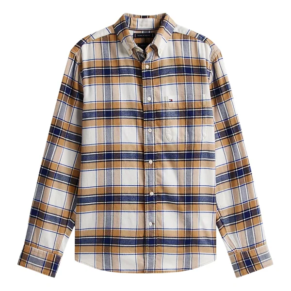 Tommy Hilfiger Hero Flannel Tartan Shirt - Beige - 2XL