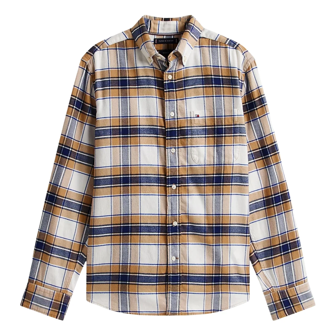 Tommy Hilfiger Hero Flannel Tartan Shirt - Beige - 2XL