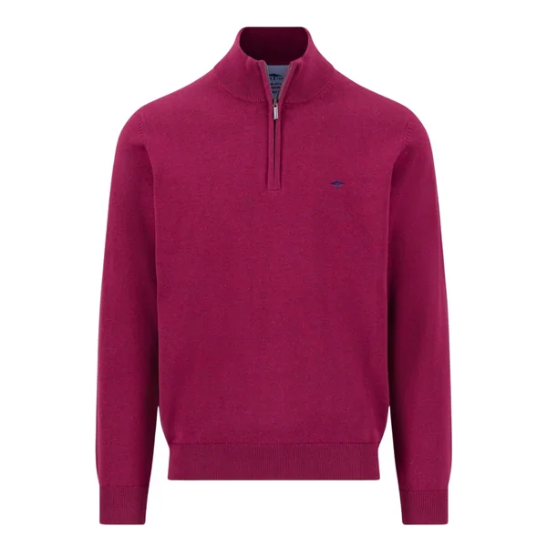 Fynch Hatton Troyer Quater Zip Superfine Sweater - Pink - 2XL