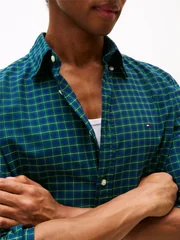 Tommy Hilfiger Heritage Oxford Check Shirt - Green/Navy - M