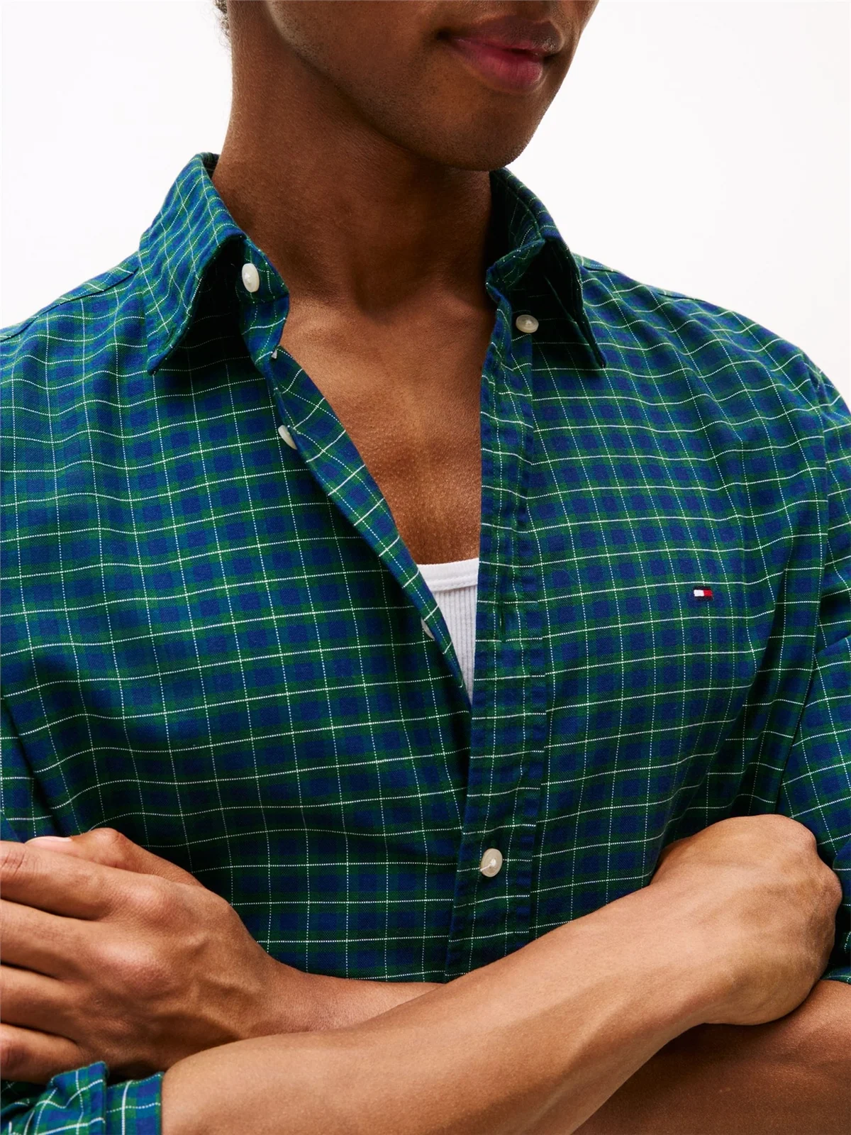 Tommy Hilfiger Heritage Oxford Check Shirt - Green/Navy - M