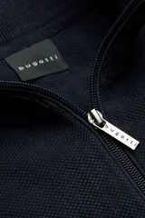 Bugatti Mens Troyer Birdeye Knit Zip Neck Sweater - Navy - L