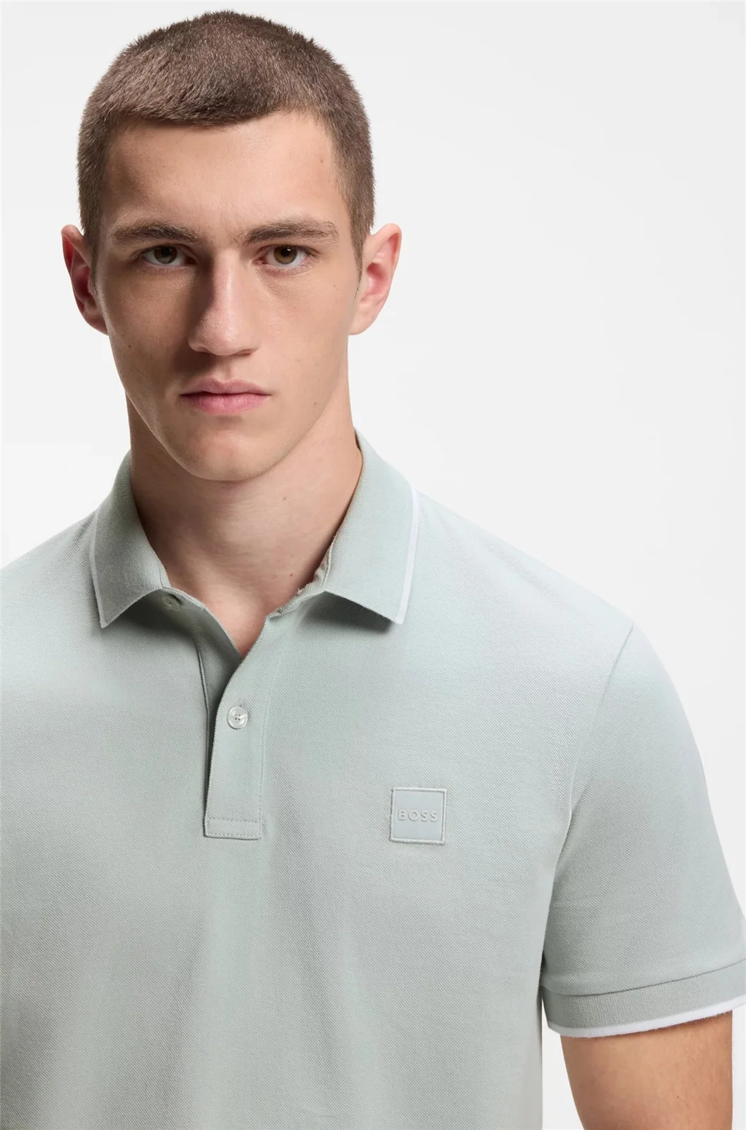 Boss Passertip Polo Shirt - Silver Blue - 2XL
