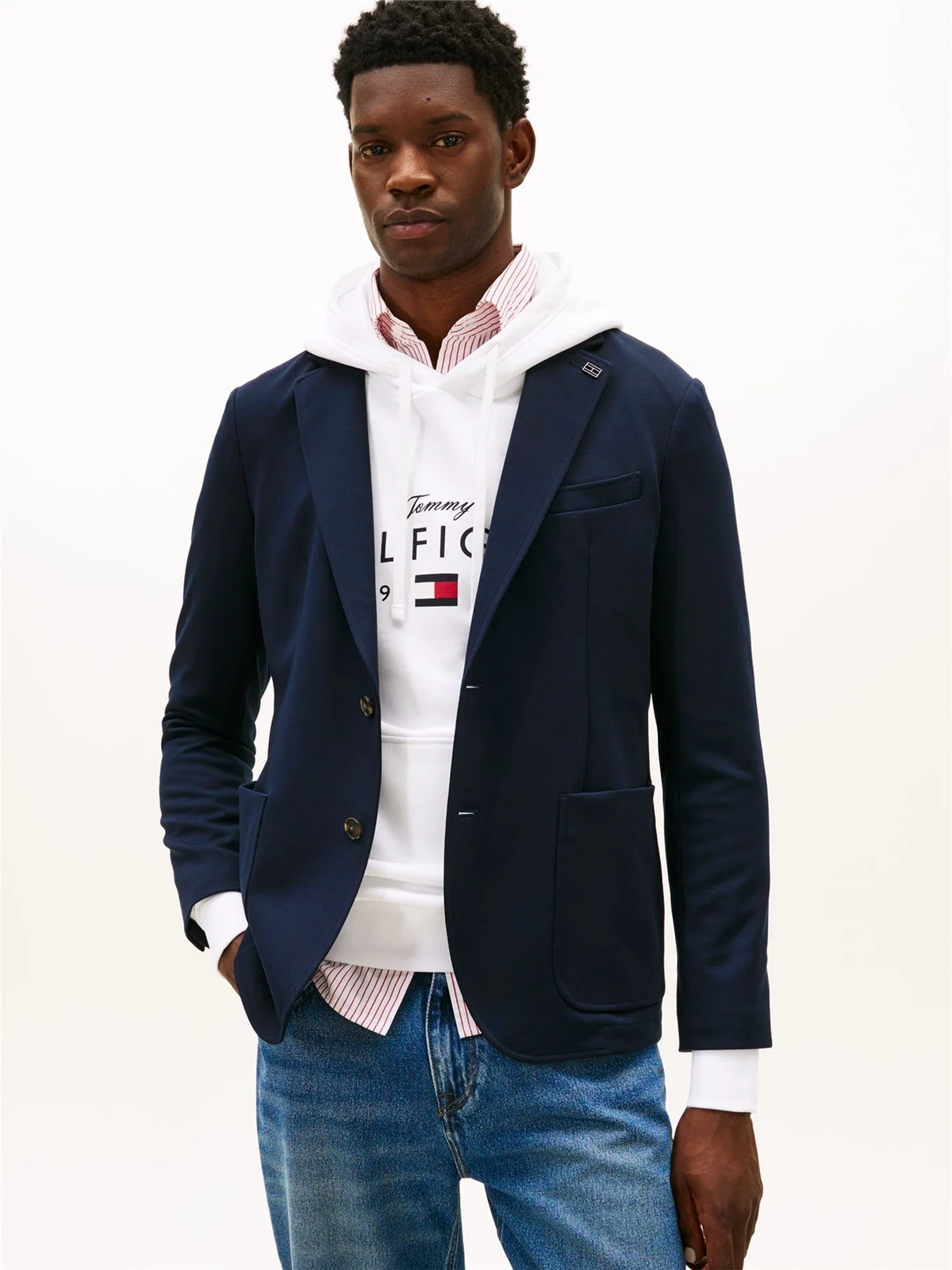 Tommy Hilfiger Punto Smart Casual Regular Fit Blazer - Navy - 42
