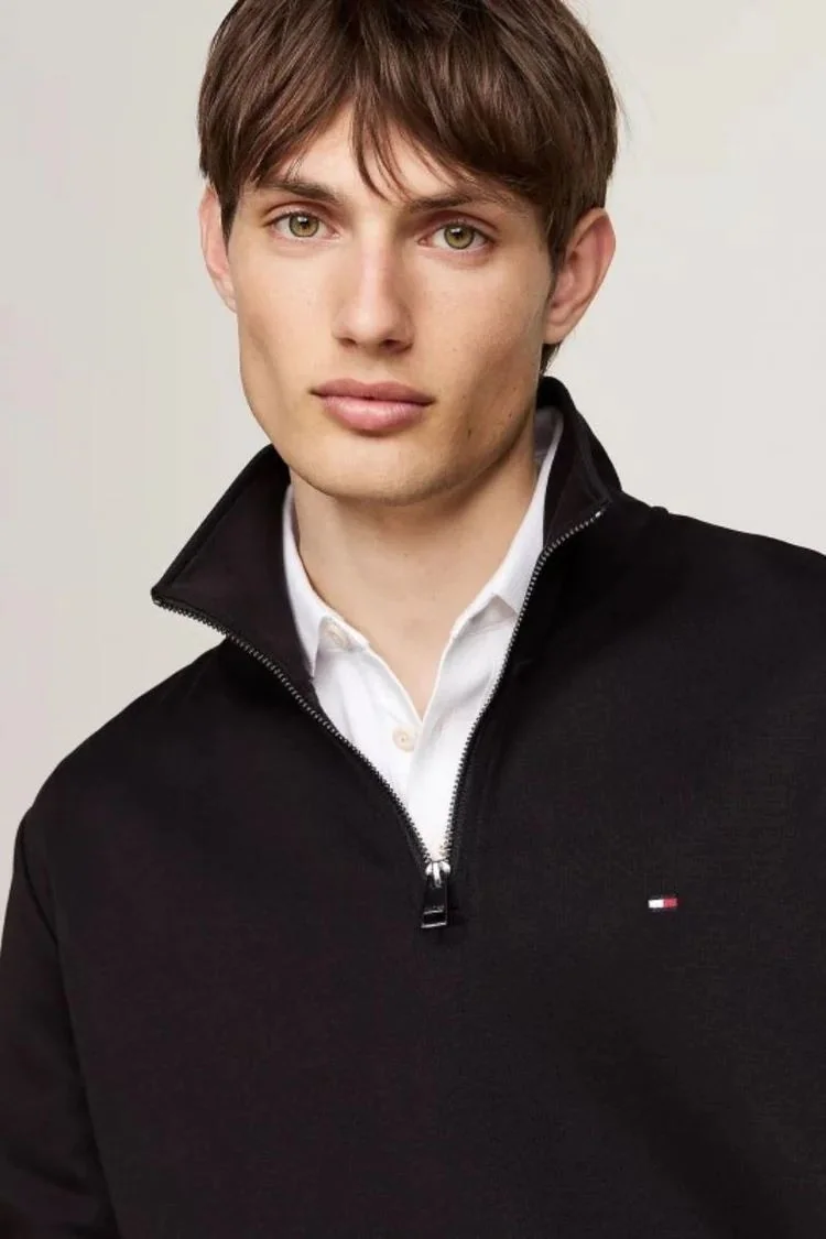 Tommy Hilfiger Essential Intechno Quarter-Zip Sweatshirt - Black - XL