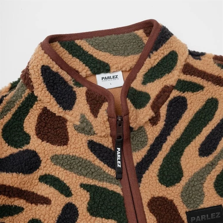 Parlez Hedgeman Zip Thru Camo Fleece - Brown - S
