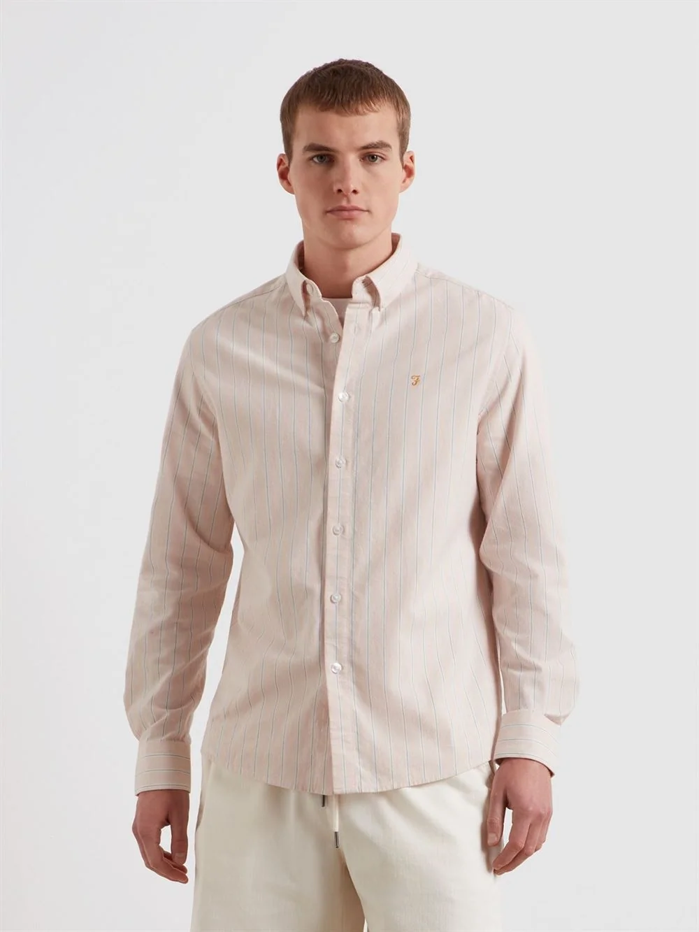 Farah Steen Wide Stripe Shirt - Pink - L