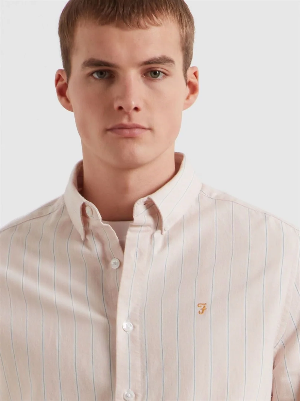 Farah Steen Wide Stripe Shirt - Pink - L