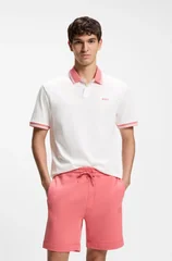 Boss Pe Blocks Cotton-jersey Polo Shirt - White - M