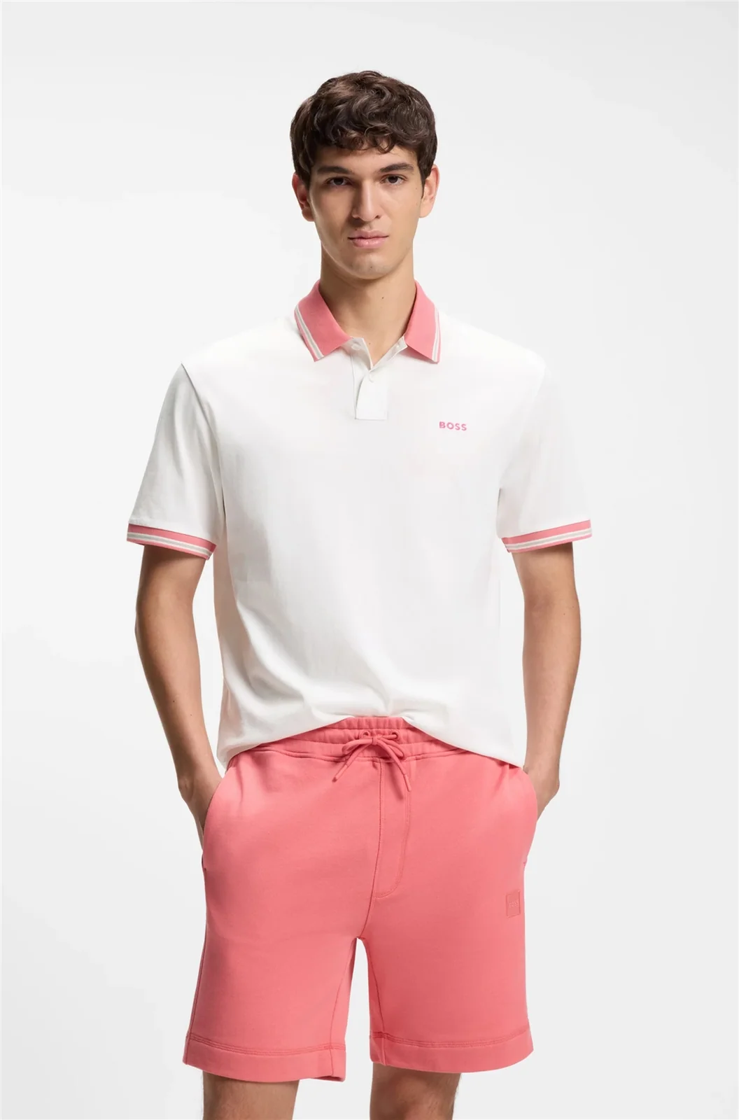 Boss Pe Blocks Cotton-jersey Polo Shirt - White - M