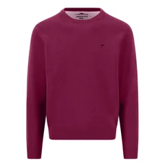 Fynch Hatton Fine Knit Cotton Crewneck Sweater - Pink - M