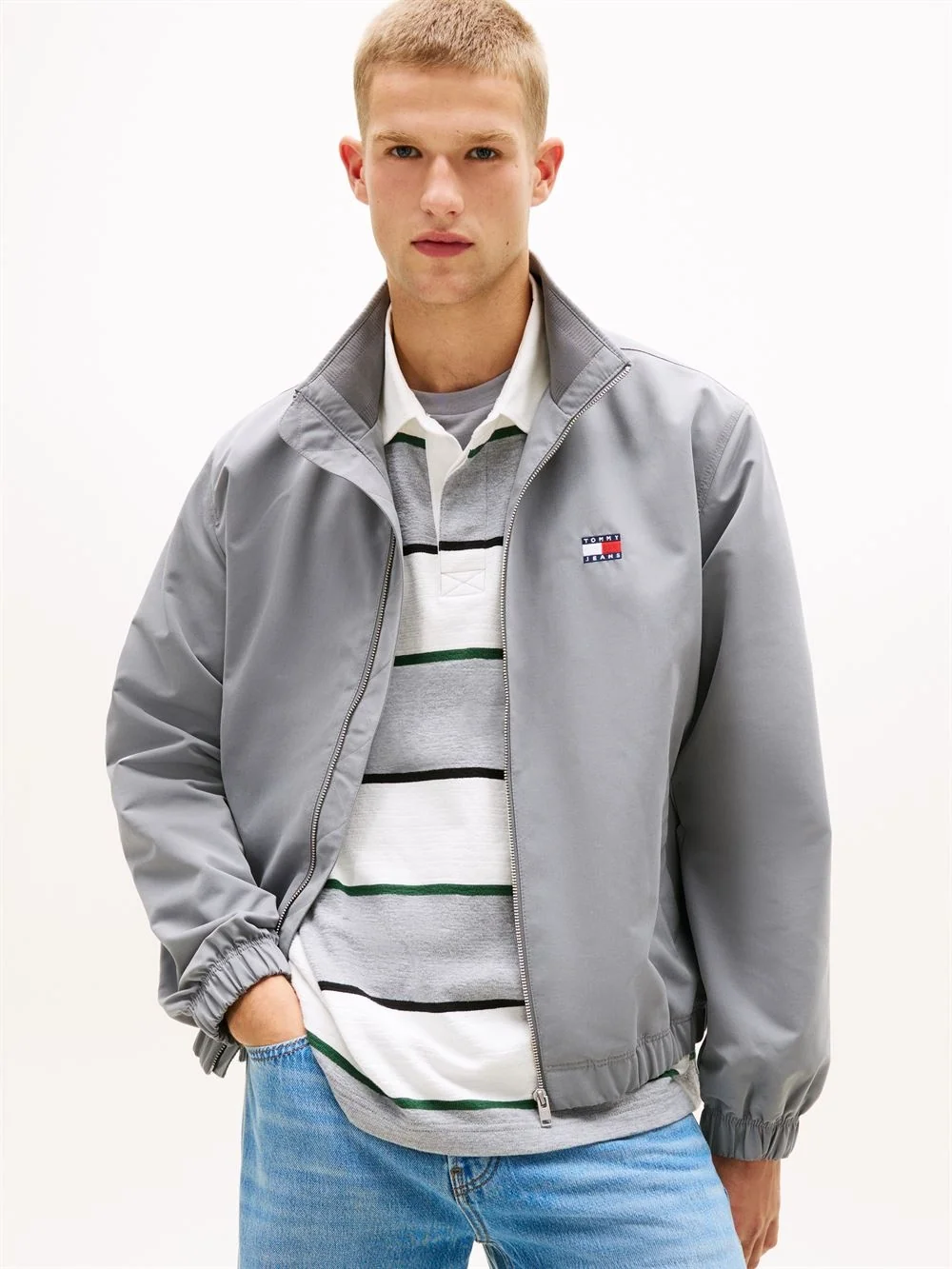 Tommy Jeans Essential Water Repellent Zip-Thru Jacket - Grey - M